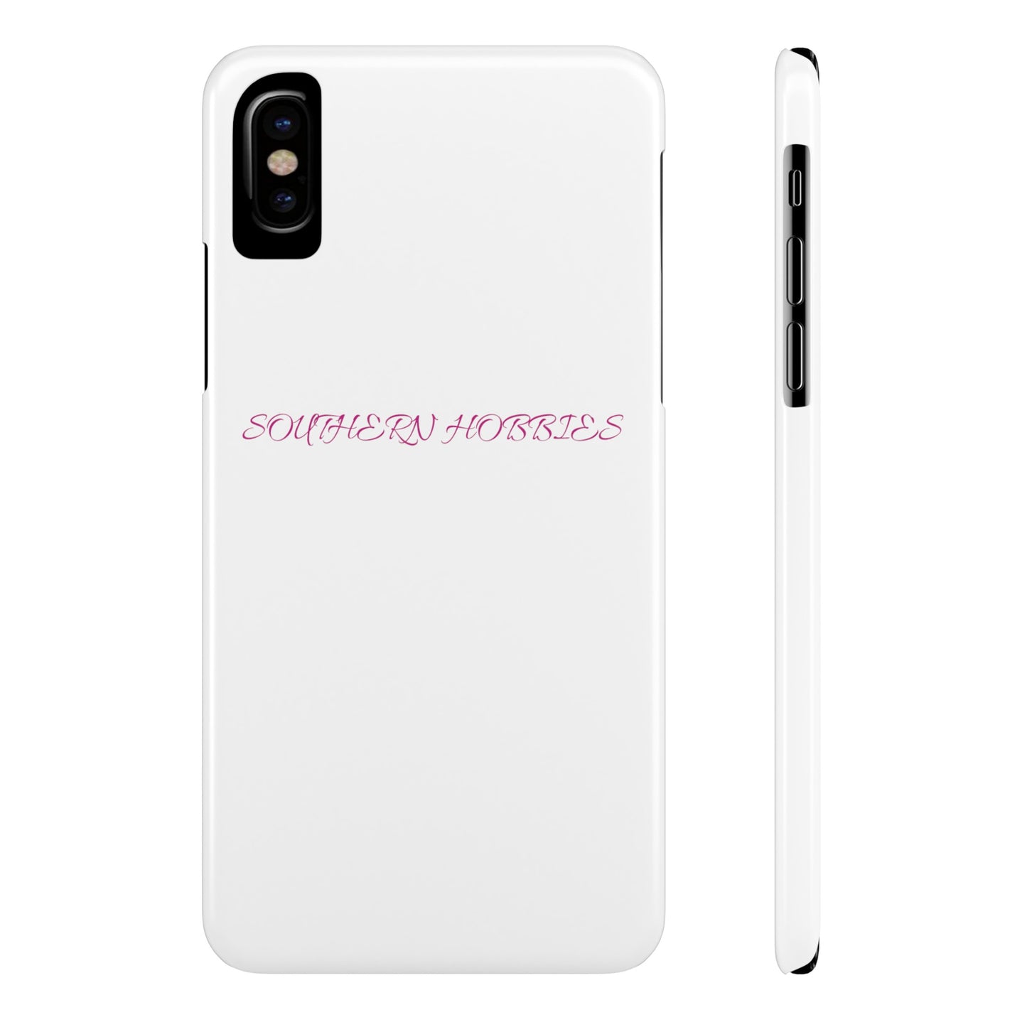 PINK ON WHITE TOUGH DROP SLIM IPHONE CASE