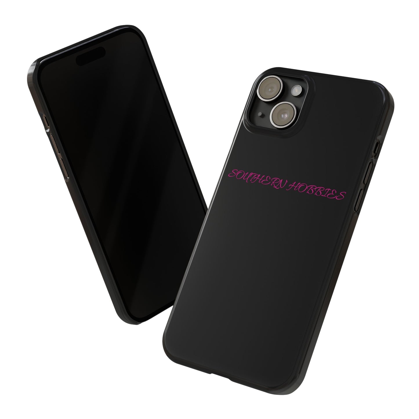 PINK ON BLACK TOUGH DROP SLIM IOHONE CASE